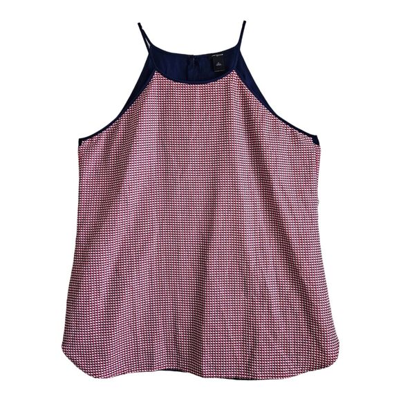 ANN TAYLOR XL Tank Camisole Top Red White Blue Spaghetti Straps Lightweight 42" - Picture 1 of 6